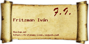 Fritzman Iván névjegykártya