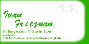 ivan fritzman business card